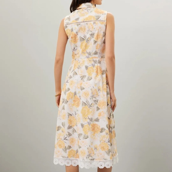 Rachel Parcell Sleeveless Shirt Dress in Peonies Floral - Picture 3 of 8